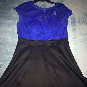 Navy Blue & Black Dress